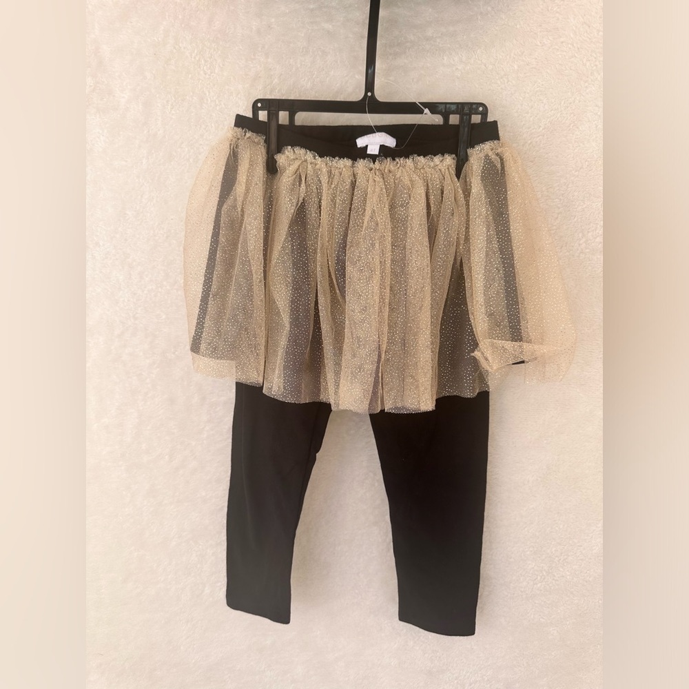 BCBG Girls’ Foil Heart Bonjour 2 Piece Tutu Leggings Set Outfit Size 4T - Picture 3 of 8